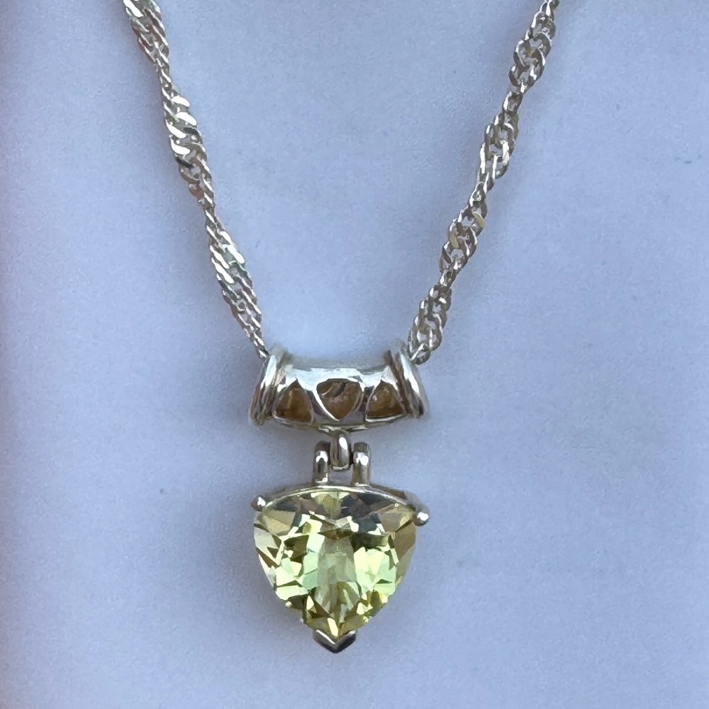 925 Trillion Citrine Slider Necklace